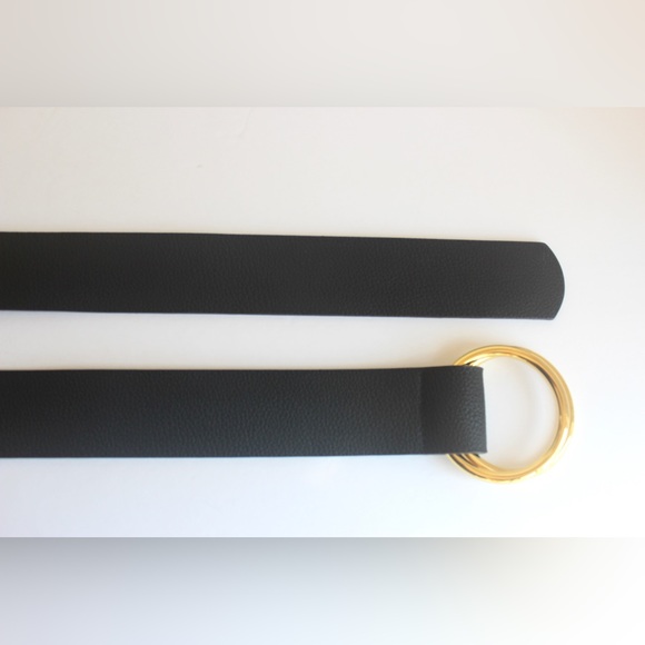 Black and Gold Vegan Belt Small Medium B-Low the Belt, Long 2” Wide Camille Wrap - Picture 2 of 9